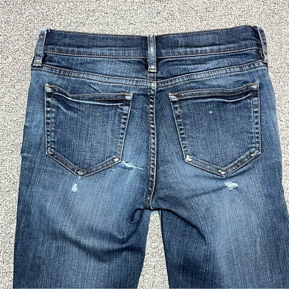 J Crew Reid Distressed Skinny Jeans Womens Size 24 Blue Ankle Patchwork - Picture 7 of 9